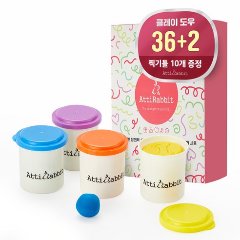 아띠래빗 창의력 쑥쑥 아트 클레이 도우 38p + 찍기틀 10종 세트 3.95kg, 1개, 혼합색상