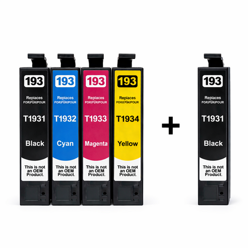잉크아울렛 엡손 T193 4색세트+검정1EA 호환잉크 WF2531 WF2651 WF2661 WF2541 WF2551 WF2631 검정 파랑 빨강 노랑