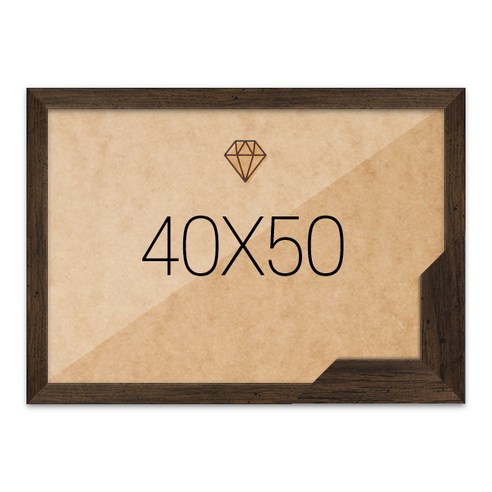 보석십자수 패브릭형 액자 40x50 고급형 댄디실버 (아크릴 보호필름-스티커판 포함), 슬림 월넛