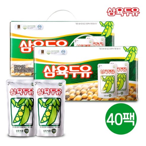 삼육두유 [삼육두유]두유 파우치 190ml 40팩, 40개