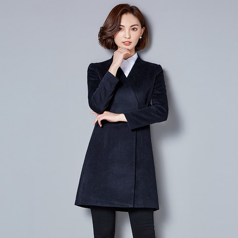Mao 가을 겨울 신제품 여성 모직 코트 중간 길이 패션 기질 허리 슬리밍 전문 모직 코트