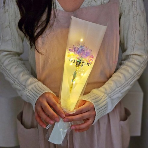 영속적인 아름다움과 감동을 선사하는 홀로그램 카네이션 한송이 꽃다발