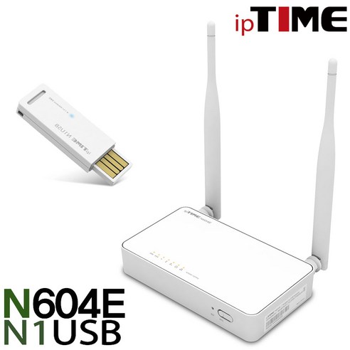 ipTIME IPTIME N604E 와이파이 유무선 공유기, IPTIME N604E + N1USB (랜카드패키지)