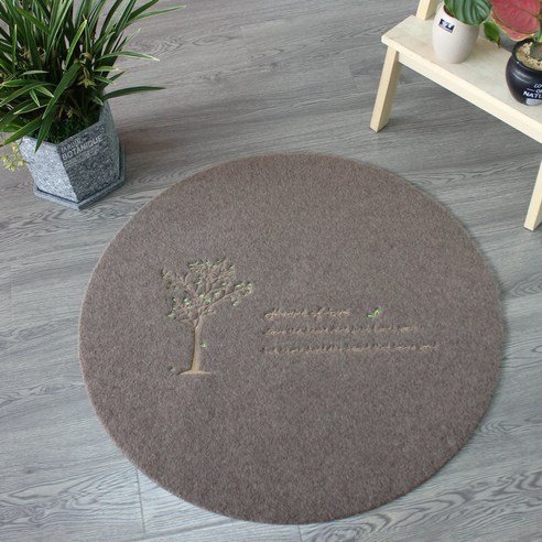KORELAN 프린트 원형 카펫 바닥 깔개 거실 침실 바구니 카펫 발판 컴퓨터 의자 둥근 바닥 깔개XX, 자수 커피 부자 나무