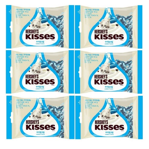 허쉬 키세스 쿠키앤크림 초콜릿, 146g, 6개