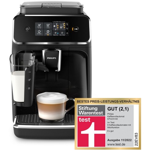 벨벳 크림 같은 우유 거품과 특히 간단한 LatteGo 우유 시스템을 갖춘 필립스 라떼고 전자동 커피머신