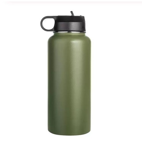 ZZJJC 아이디어 보온병 아이디어 텀블러 아웃도어 보온병, 군녹색, 32oz/960ml