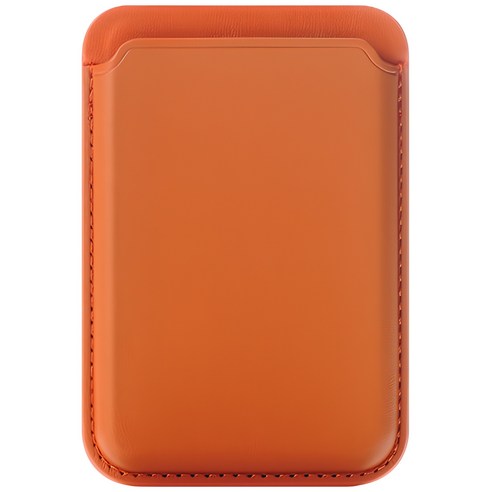 신지모루 자력강화 맥세이프 M 비카 가죽 카드지갑 케이스, 오렌지, 1개