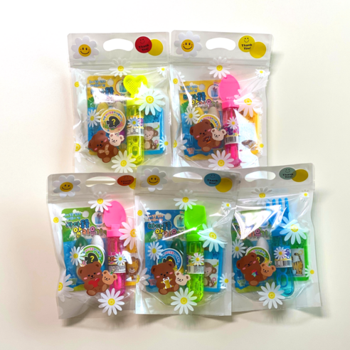 미리내상점 어린이집 유치원 답례품 구디백 단체 선물 은행놀이 비눗방울 색연필, B(바다생물+비눗방울+퍼즐), 5세트, 혼합색상