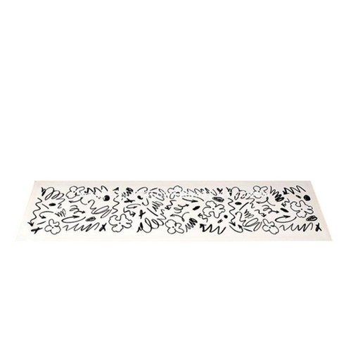 바이빔 빨아쓰는 욕실 주방 소프트 규조토 발매트 45 x 200 cm, 그래피티 화이트, 1개