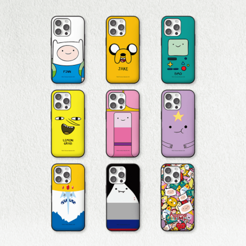 믹스더마켓 아이폰14 14프로 핀과 제이크 비모 캐릭터 오리지널 정품 무광 카드 도어 범퍼 케이스 13 Pro 12 12프로