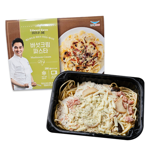 한우물 에드워드권 셰프 / 버섯크림 파스타 / 스마일유통 맛있는 냉동스파게티, 290g, 1개 - 스파게티 | 쿠팡