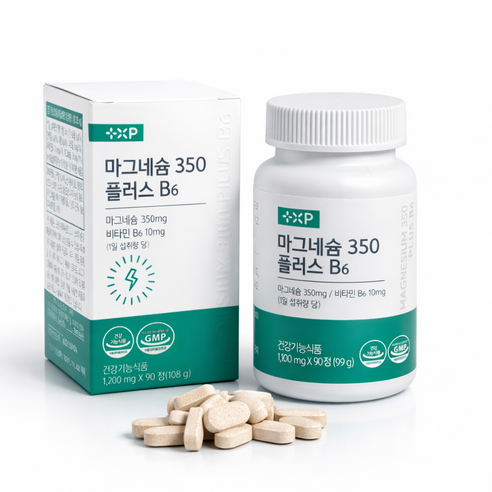 마그네슘 350 플러스 B6, 2개, 90정