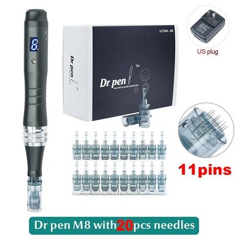 Drpen M8 마이크로니들링 마이크로니들 카트리지 더마펜 문신 더마 펜 Drpen 진피, AU plug with 42P