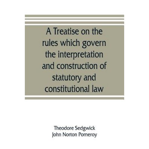 (영문도서) A treatise on the rules which govern the interpretation and construction of statutory and con... Paperback, Alpha Edition, English, 9789353806996
