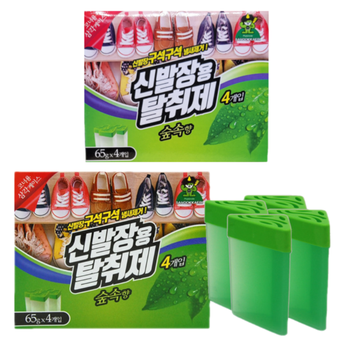 산도깨비 신발장용 탈취제 4개입 숲속향, 과일/트로피칼향, 4개, 65g