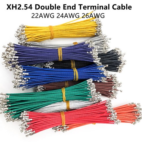 하우징 없는 터미널 와이어가 있는 더블 헤드 암암 전자 와이어 22AWG 24AWG 26AWG XH 254mm 10cm 20cm 30cm 100 개, [01] 22AWG, [02] 20CM, [06] White, 47) White  22AWG20CM