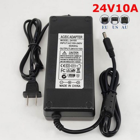 100-240V AC-DC 24V 10A 전원 어댑터 공급 충전기 어댑터 5.5mm X 2.5mm 플러그 미국 EU AU 플러그 24V/, 02 US PLUG