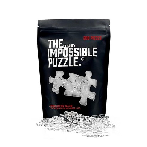 The Clearly Impossible Puzzle 100 200 500 1000피스 하드 퍼즐 성인용 멋지고 어려운 명확하고 - 어렵고 재미있는 크리스탈 에디션 40713, 200 Piece