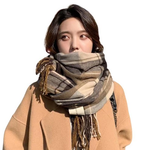 여성 겨울 클래식 체크 패션 롱 머플러 Women''s Scarf