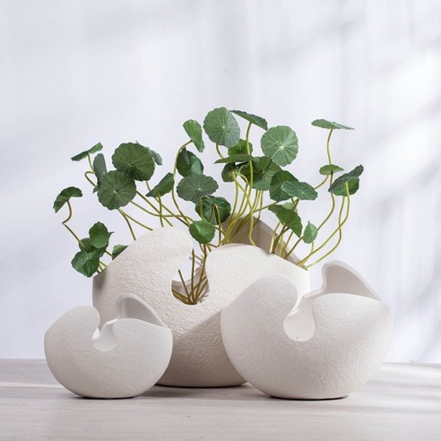 북유럽풍이케바나화병 창조적 인 현대 흰색 세라믹 꽃병 꽃 배열 공예 장식 장식품, 작은 달걀 껍질