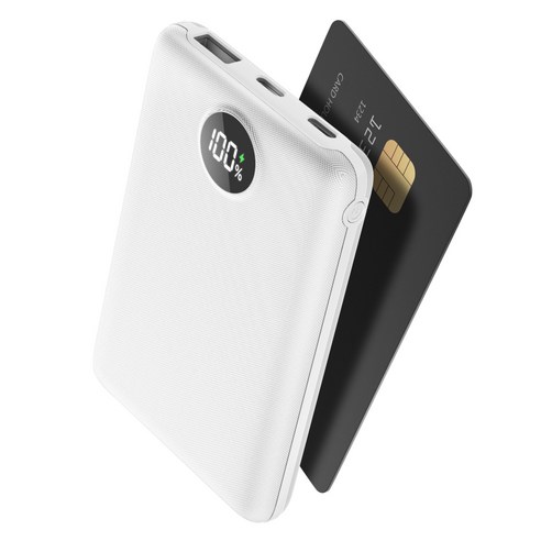 UOOFON 고속충전 미니 보조배터리 10000mAh PD 22.5W QC3.0 LED 잔량표시 포켓 휴대용+20W C타입 케이블, 화이트, N2