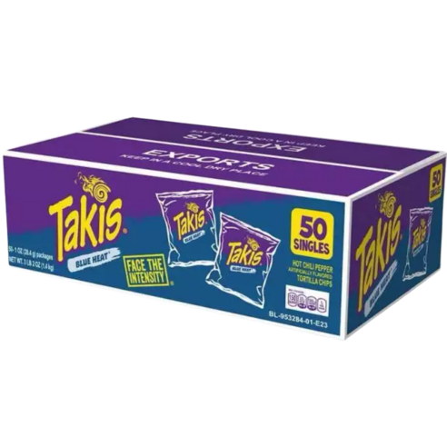 [미국 내수용]타키스 블루 히트 또띠아 칩스 280.7g, Takis Rolled Blue Heat Tortilla Chips - 9.9oz