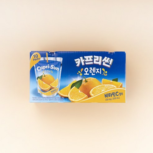 농심 카프리썬오렌지 파우치음료(유통기한24년9월), 10개, 200ml