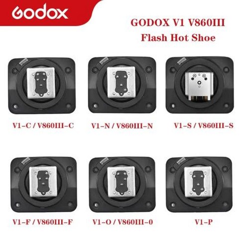 Godox-V1 V860iii 플래시 핫슈 교체 액세서리 스피드 라이트 V1C V1N V1S V1F V1O V1P 캐논 니콘 소니 펜탁스 DSLR 호환, 7)Hotshoe Fuji - For V1