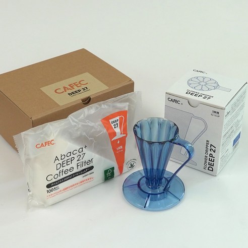 카펙 CAFEC 플라워 딥27 드리퍼 필터 핸드드립 커피 세트, 1ml, 1세트