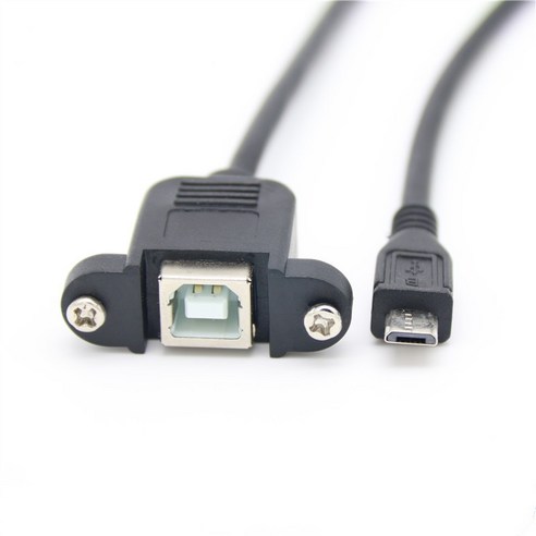 마이크로 USB 5 핀 2.0 수-USB B 타입 암 커넥터 케이블 패널 마운트 홀 포함 30cm 50cm, [02] 50cm, [01] Black, 02 50cm_01 Black