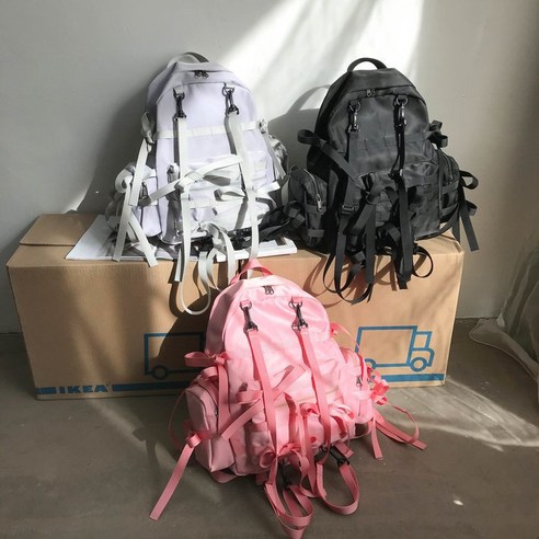DIRUN KORELAN 패션 백팩 하라주쿠 툴링 트렌드 멋진 성격 커플 캐주얼 방수 대용량 배낭 다기능 학생 학교 가방의 한국어 버전