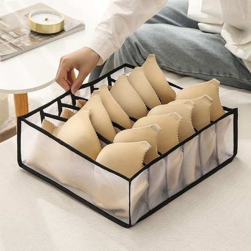 속옷 수납함 서랍식 양말 신기 넣다 브라 A 팬티 칸막이 여자 옷장 정리하다 가정용, 블랙 6칸 브라