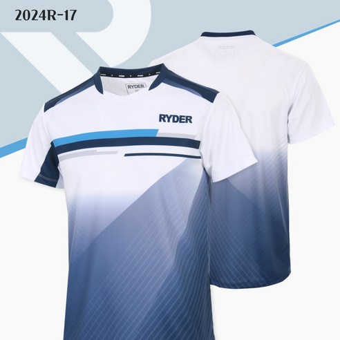 라이더 티셔츠 배드민턴 반팔 상의 남성 여성 게임웨어 화이트 네이비 2024R-17