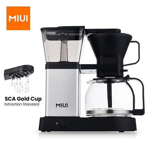 MIUI-커피 머신 2-8 컵/43oz 커피 브루어 원터치 드립 커피 메이커 유리 물병 보온 커피 머신 BPA 프리