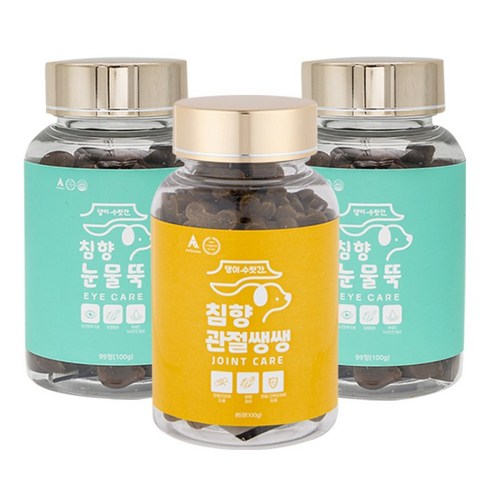 강아지 눈영양제 눈물자국 루테인 백내장 오메가3 댕이수랏간 침향 눈물뚝 99정 시즌2, 눈물개선/눈건강, 8개