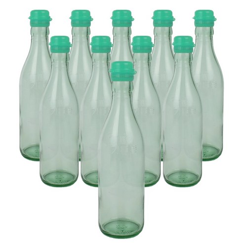 가인글로벌 청색 기름병350 유리병 참기름병 용기, 청록, 10개, 350ml