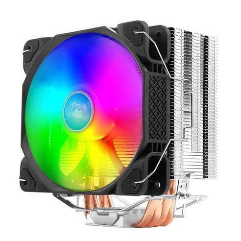 데스크탑 CPU 쿨러 방열판 LGA 1155 775용 4핀 커넥터 RGB 팬, 128x80x155mm, 검정, 구리 및 알루미늄