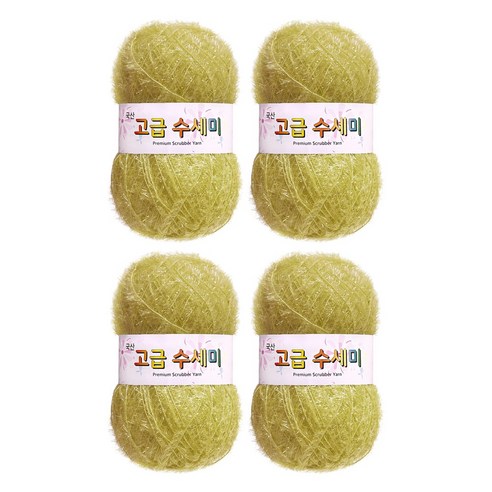 울클럽 별꽃수세미 DIY 고급수세미실 80g 4볼세트 + 동영상제공, 160올리브버터