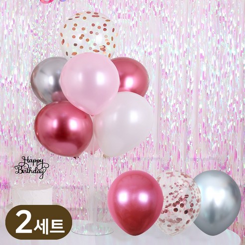 에스엠파티 풍선 스탠드 세트, 2세트, 크롬로즈