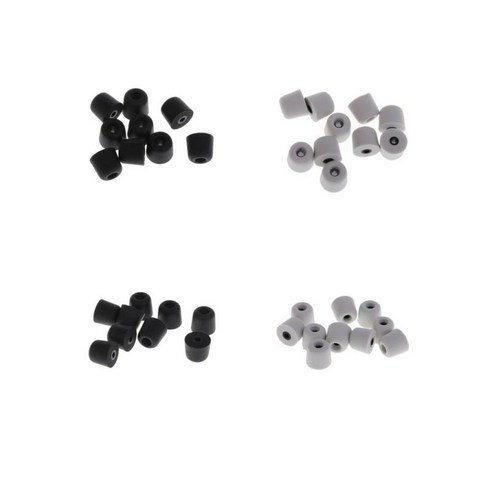 40pcs 이어버드 메모리 폼 이어팁 이어플러그 팁 인이어 헤드폰, 설명한대로, 스펀지, 블랙+그레이