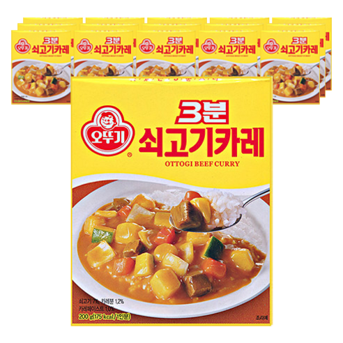 오뚜기 3분 쇠고기카레, 200g, 16개