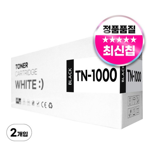브라더 TN-1000 호환 토너, 2개, 검정