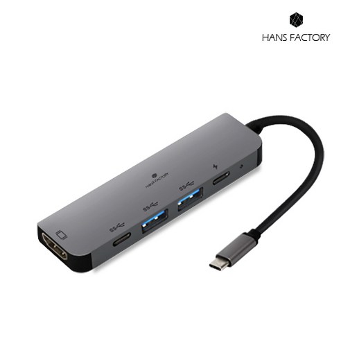 한스 팩토리 5IN1 USB3.0 C타입허브 멀티허브 HDMI 리더기 노트북 애플맥북지원 LG 삼성, 1개