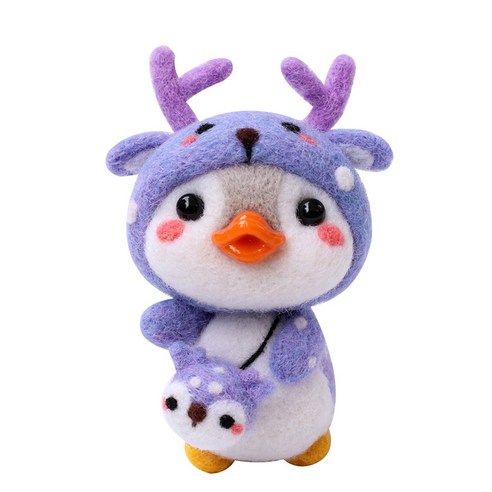펫돌 양양이 니들펠트 인형 DIY 세트, 사슴 펭귄, 1세트