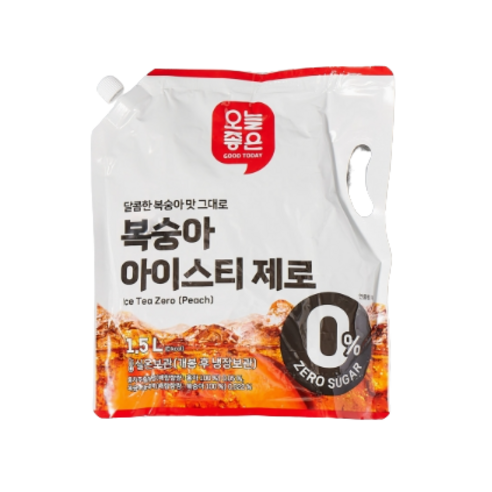 오늘좋은 복숭아 아이스티 제로(사탕 증정), 3개, 1.5L