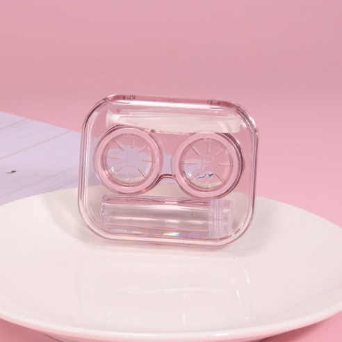 휴대가능한 여행용 예쁜 심플한 렌즈통 렌즈케이스, 3개, 벚꽃가루