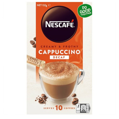 Nescafe 네스카페 디카페인 카푸치노 커피 10개입 Decaf Cappuccino Coffee, 1개
