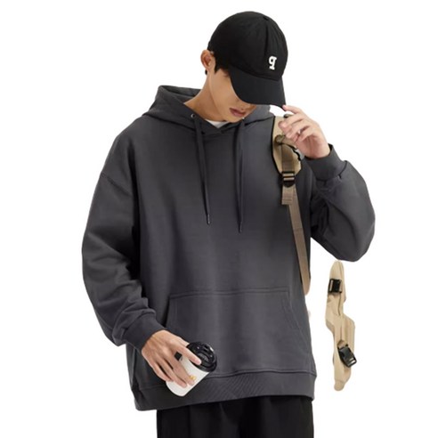 데일리퍼블릭 무지 긴팔 남자 기모 후드티 간절기