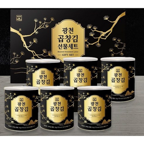 선물세트 광천김 통캔김 곱창김 6캔 답례 명절 설 추석, 6개